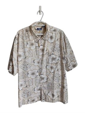 Vintage Y2K 725 Original Beige Floral Hawaiian Shirt Grandpacore Cottagecore  XL